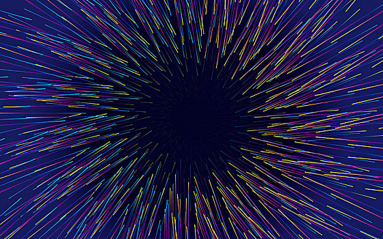 彩色线条向中心运动组成的抽象背景