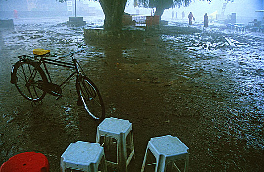 季风,雨,打扫,曼度,中央邦,印度