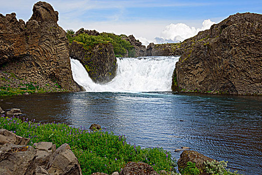 瀑布,河,南方,区域,冰岛,欧洲