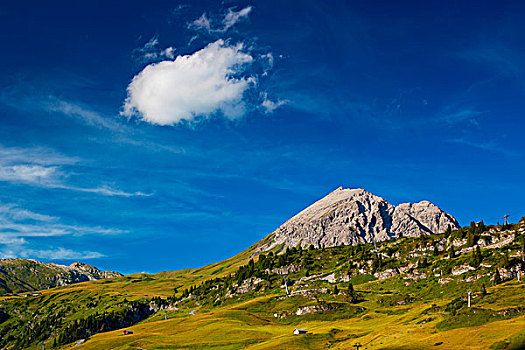 阿尔卑斯山,夏天,山景