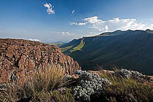 莱索托,边界,南非,德拉肯斯堡,山脉,上面