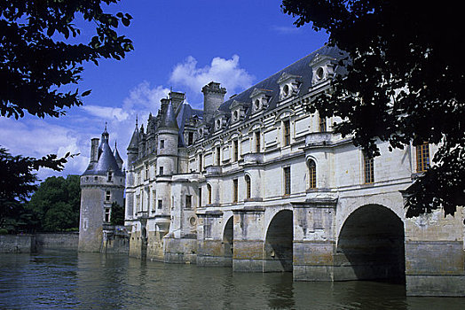 法国,卢瓦尔河,区域,舍农索城堡,城堡,谢尔河
