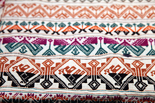 海南海口,傣族传统服饰,手工织物,布料