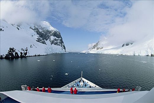 船,游客,雷麦瑞海峡,南极