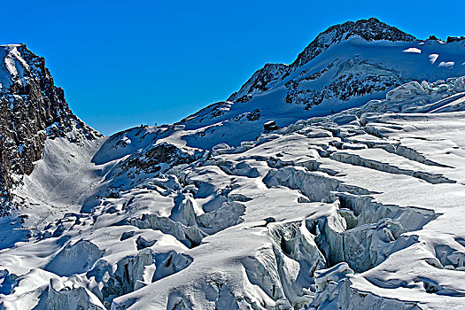 缝隙,冰河,靠近,隘口,瓦莱州,瑞士,欧洲
