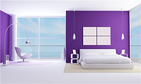 紫色,卧室
