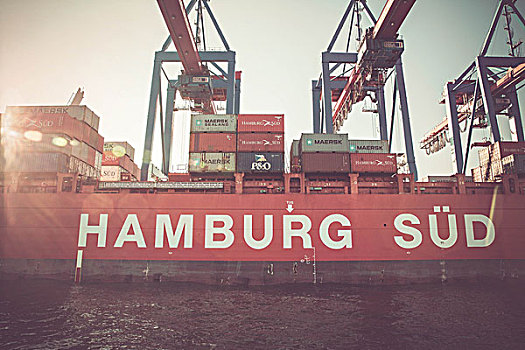 汉堡市,集装箱船,韦尔他霍夫,德国