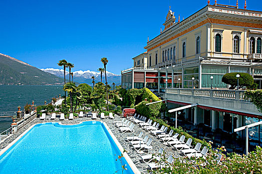 游泳池,酒店,科摩湖,伦巴底,意大利