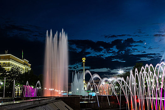 塔吉克斯坦-杜尚別的夜景