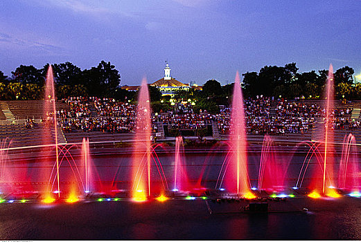 音乐,喷泉,黄昏,圣淘沙岛,新加坡