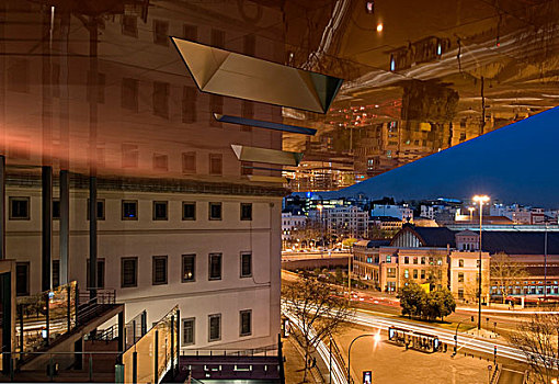 特写,屋顶,博物馆,建筑师,车站,右边,马德里,西班牙,欧洲