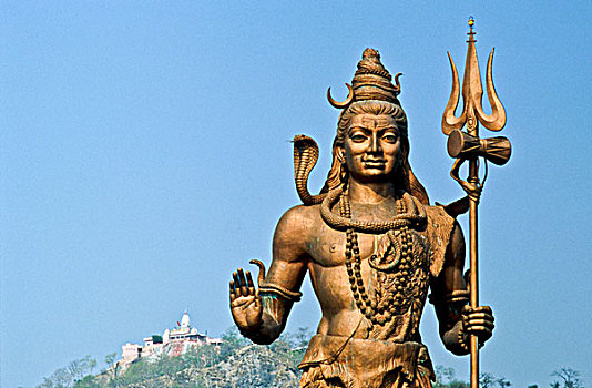 大,湿婆神,雕塑,庙宇,背影,印度,亚洲