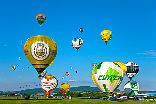 开端,热气球,摩泽尔,气球,节日,机场,莱茵兰普法尔茨州,德国,欧洲