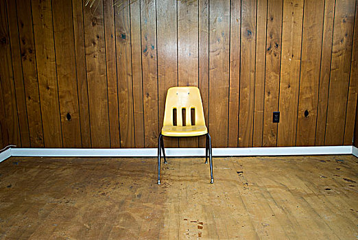 黄色,椅子,墙壁,木板嵌镶