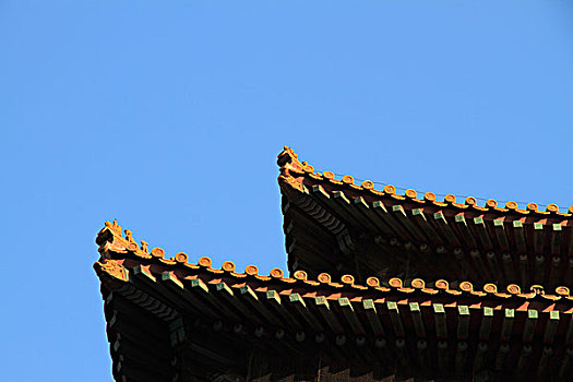 北京故宫午门的屋檐