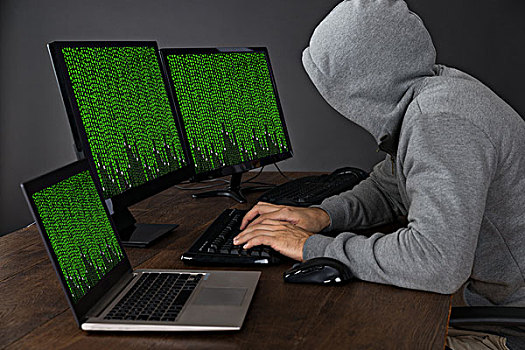 黑客,电脑,书桌