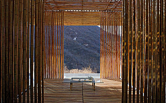 竹子,墙壁,房子,建筑师,2002年,局部,交谈,长城,京郊,使用,材质