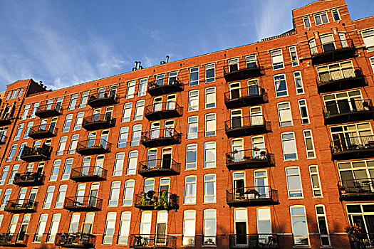 砖,公寓楼,芝加哥河,芝加哥,伊利诺斯,美国