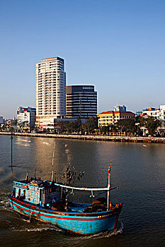 越南,岘港,城市天际线,河