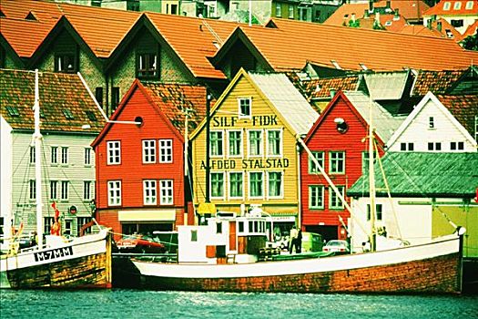 建筑,水岸,卑尔根,挪威