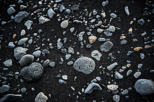 玄武岩,石头,黑色,火山岩,沙子,南方,区域,冰岛,欧洲