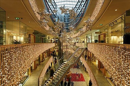 大厅,多层建筑,现代,百货公司,装饰,圣诞节,德国