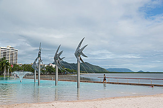 雕塑,滨海休闲区,累石堆