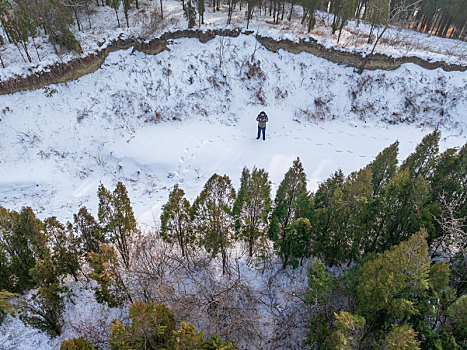 济南西营拔槊泉村雪景