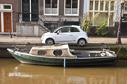 汽车,船,阿姆斯特丹,荷兰