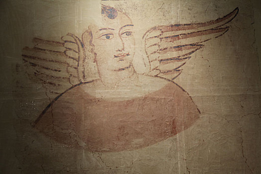 新疆若羌,震惊世界的壁画,-有翼天使,迦陵频伽
