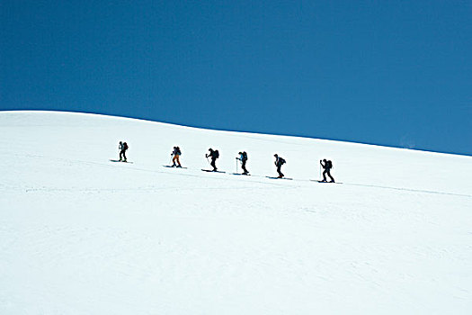 滑雪,向上,雪,斜坡,一个,文件