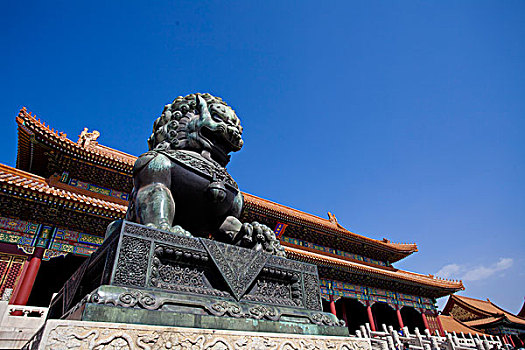故宫里的狮子雕像