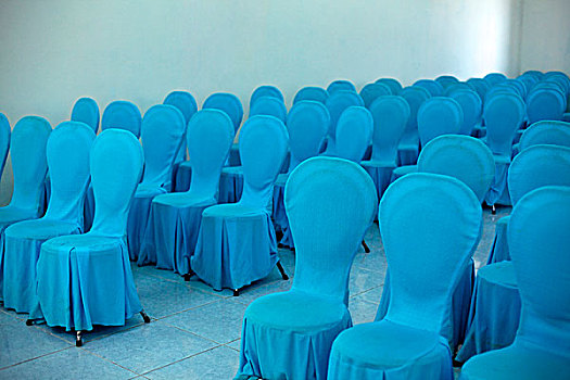 排,蓝色,遮盖,椅子,房间,地面,越南
