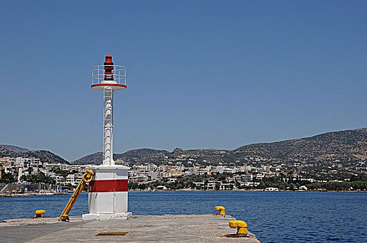 航海,标识,灯塔,阿基亚斯尼古拉斯,克里特岛,希腊,欧洲