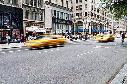著名,纽约,黄色出租车,出租车,动态