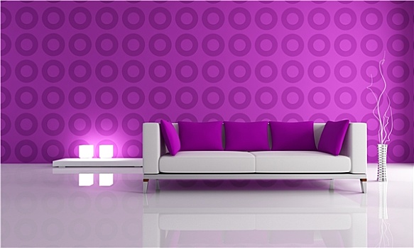 紫色,客厅