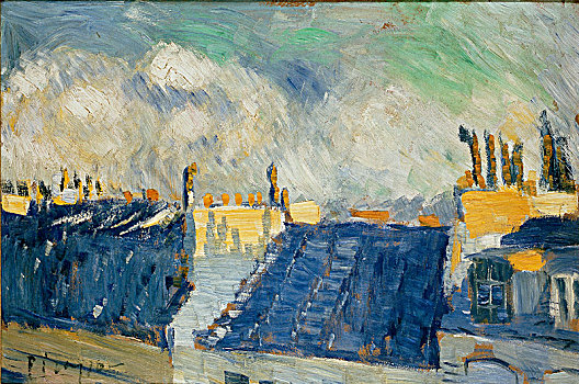 蓝色,屋顶,巴黎,艺术家,毕加索