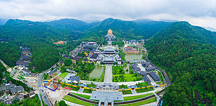 奉化,雪窦山,航拍,全景,弥勒,佛像,寺院,山,自然,生态,绿色,道场