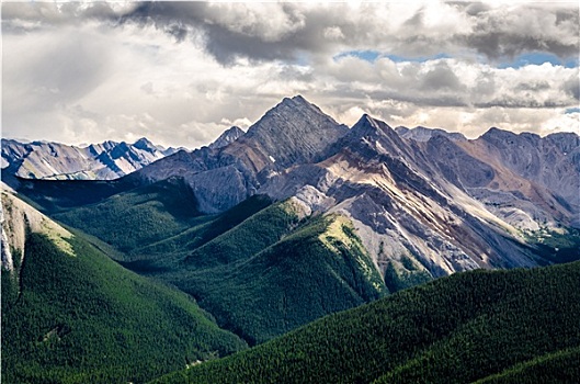 风景,落基山脉,山脉,艾伯塔省,加拿大