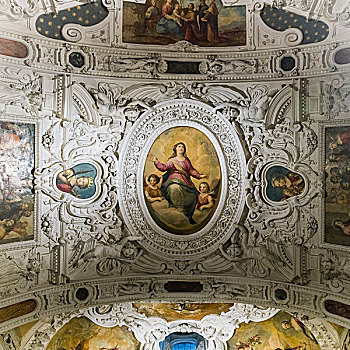 壁画,天花板,中央教堂,锡耶纳,托斯卡纳,意大利