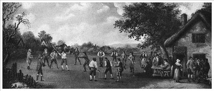板球,比赛,19世纪,艺术家