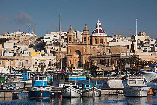 马耳他,东南部,马尔萨什洛克,港口,传统,渔船