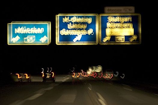 夜晚,交通,高速公路,德国
