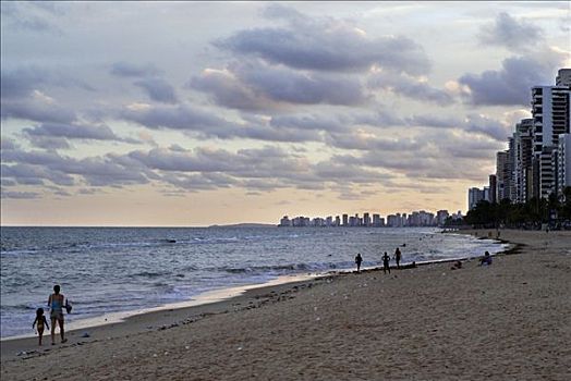 海滩,黄昏,累西腓,巴西