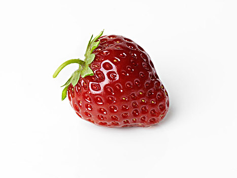 红色,有机,自产,草莓,特写,白色背景