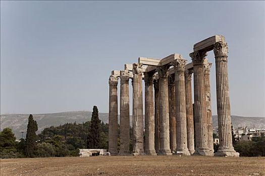遗址,庙宇,奥林匹亚宙斯神庙,雅典,希腊