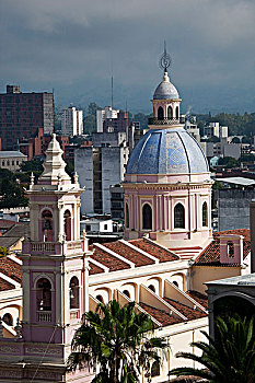 阿根廷,萨尔塔省,广场,大教堂,俯视,白天