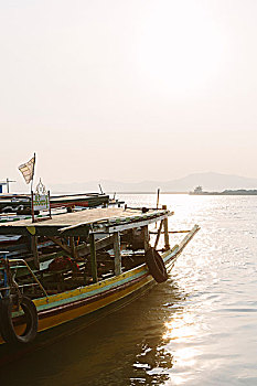渔船,伊洛瓦底江,蒲甘,缅甸
