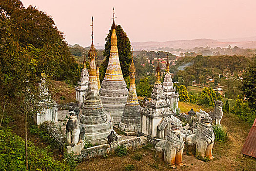 古老,佛教寺庙,宾德雅,缅甸