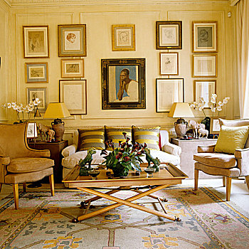 客厅,时期,建筑,茶几,沙发,扶手椅,正面,收集